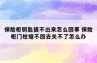 保险柜钥匙拔不出来怎么回事 保险柜门栓缩不回去关不了怎么办